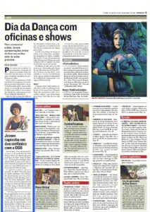 Matéria do jornal A Tribuna sobre a Série Duos Sinfônicos, da OSB, com a participação da aluna do Projeto Vale Música Serra, Bruna Leite Barbosa